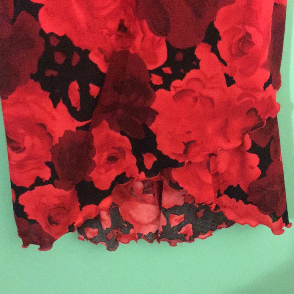High low dress with roses pattern. Sz. M - Picture 3 of 5